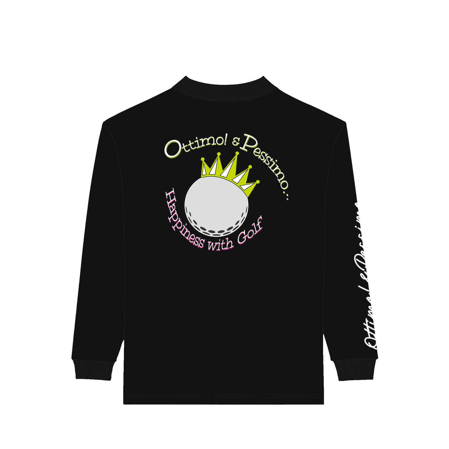 モックネックロングスリーブシャツ クラウンボールプリント black image