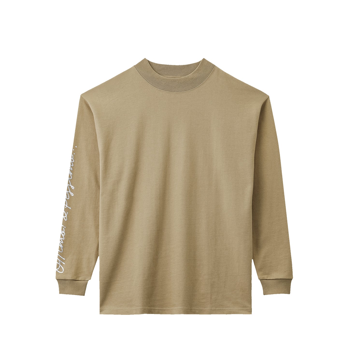 モックネックロングスリーブシャツ クラウンボールプリント sand-khaki image