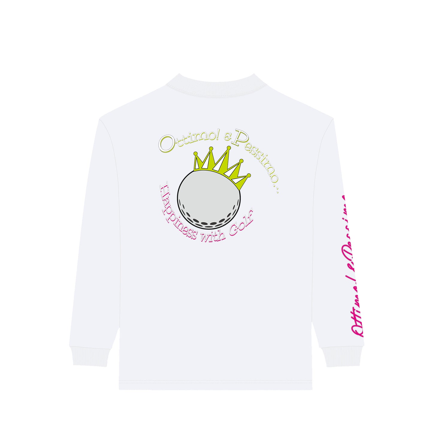 モックネックロングスリーブシャツ クラウンボールプリント white image