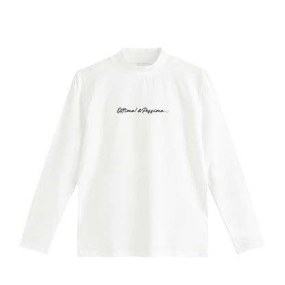 モックネック　ロングスリーブ white image