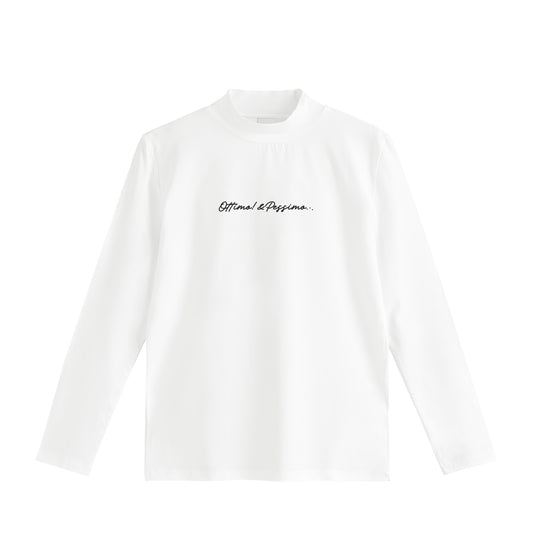 モックネック　ロングスリーブ white image