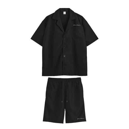 【数量限定】シャツ&ハーフパンツ　セットアップ black image