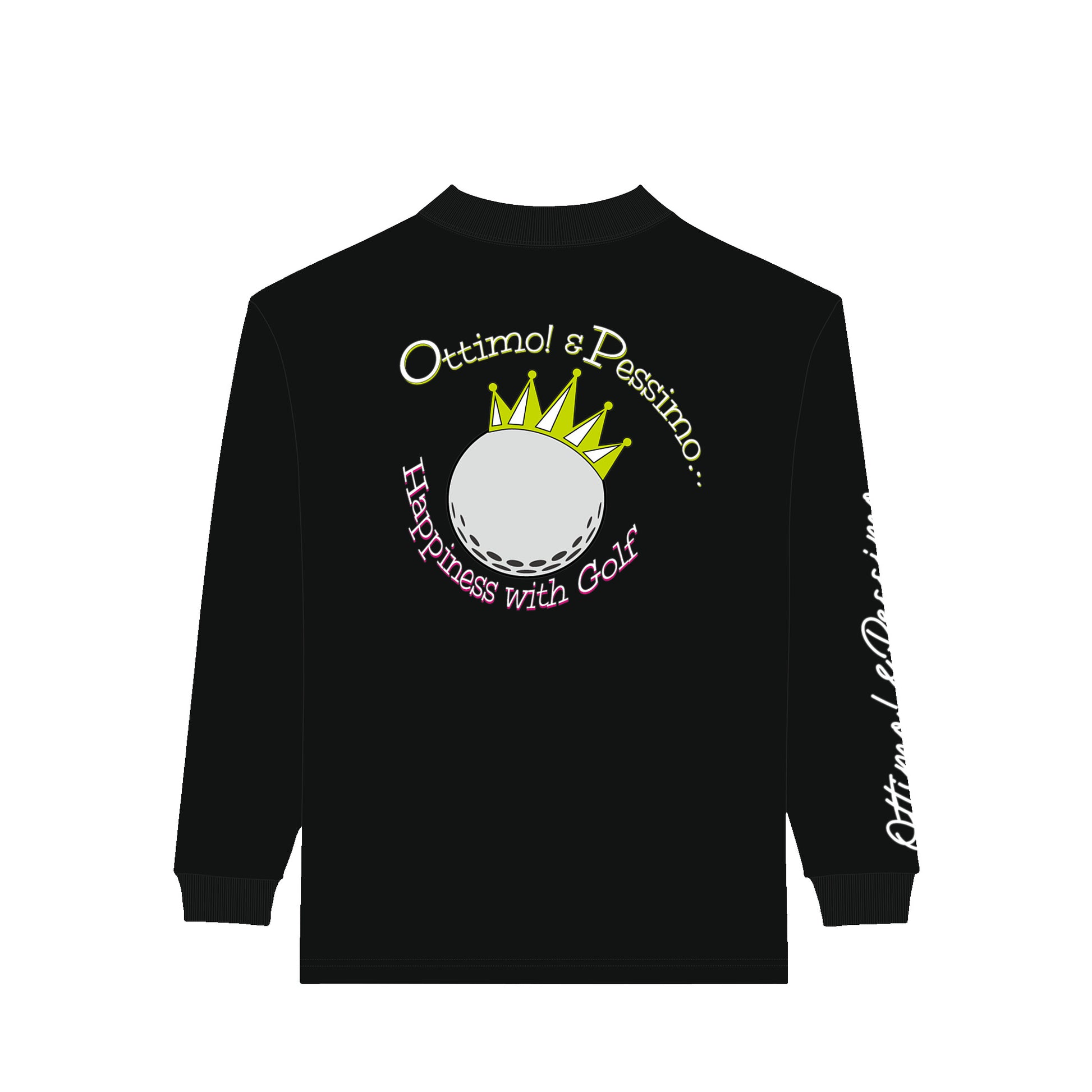 モックネックロングスリーブシャツ　クラウンボールプリント black image