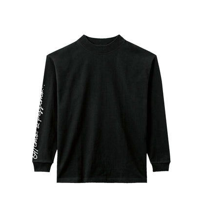 モックネックロングスリーブシャツ　クラウンボールプリント black image
