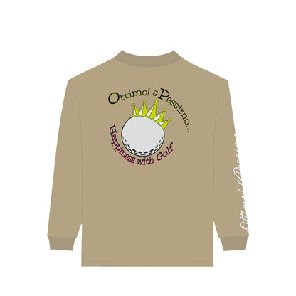 モックネックロングスリーブシャツ　クラウンボールプリント sand-khaki image