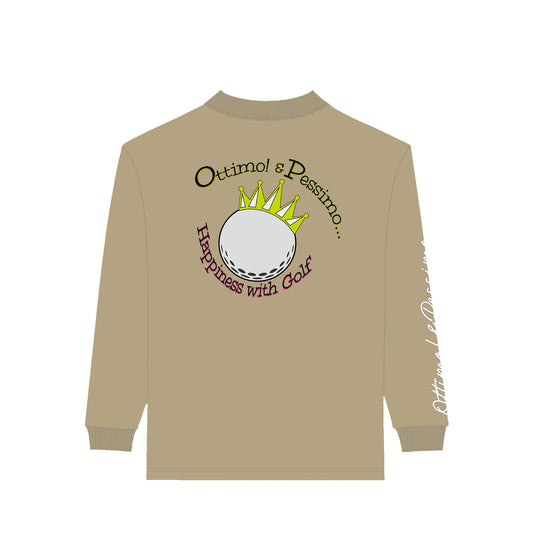 モックネックロングスリーブシャツ　クラウンボールプリント sand-khaki image
