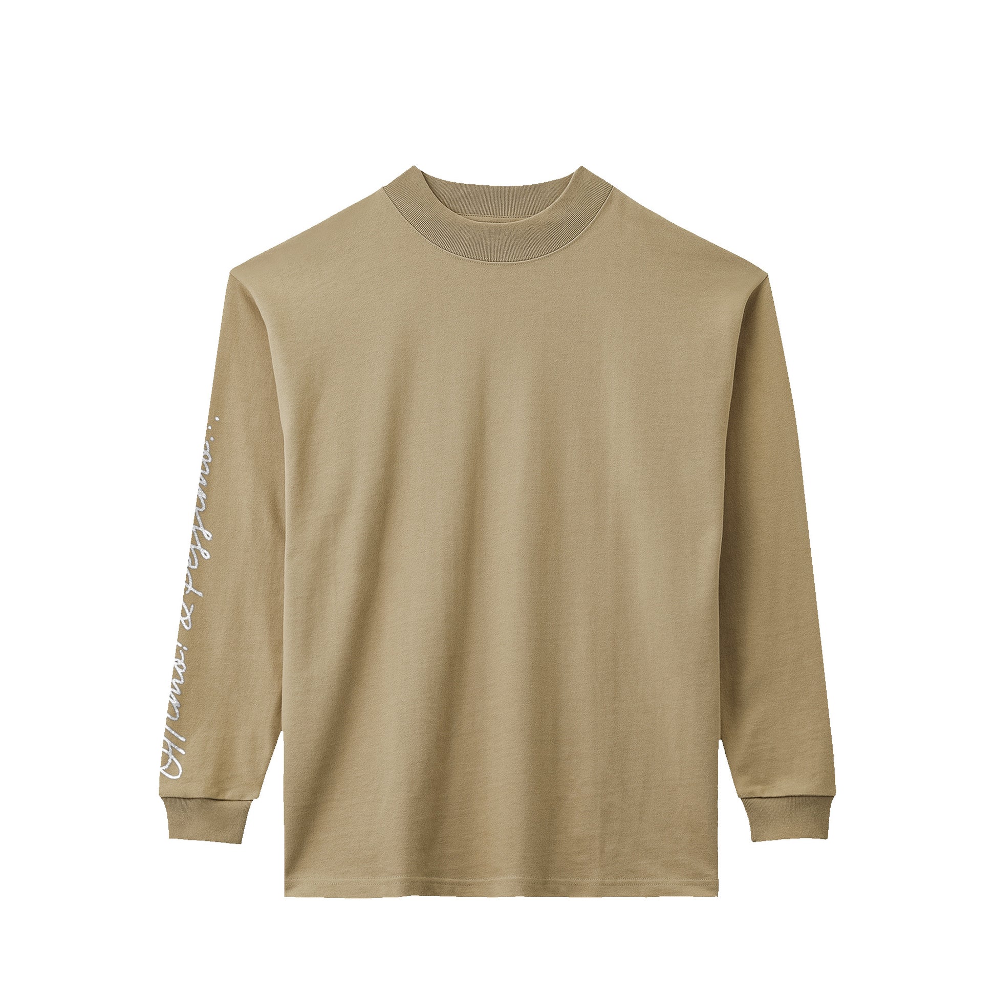 モックネックロングスリーブシャツ　クラウンボールプリント sand-khaki image