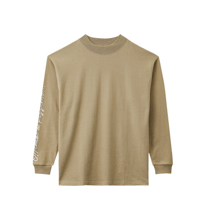 モックネックロングスリーブシャツ　クラウンボールプリント sand-khaki image