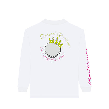モックネックロングスリーブシャツ　クラウンボールプリント white image