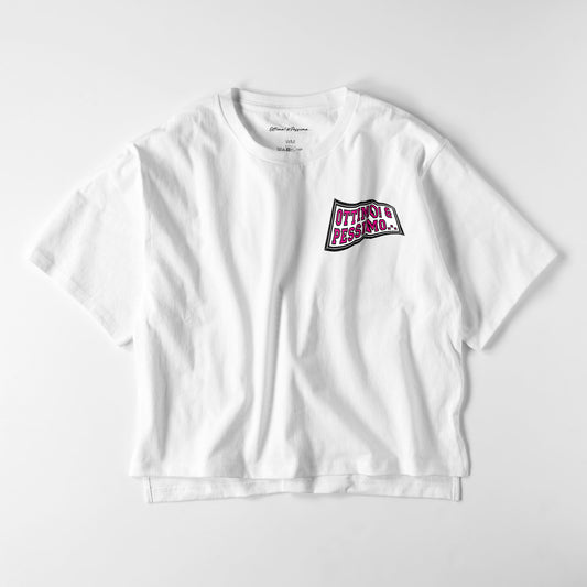 レディースビックシルエットT　フラッグロゴ white image